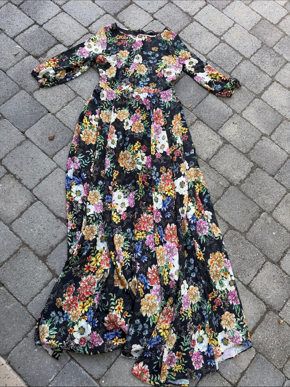 Yumi Kim Floral Long Sleeve Maxi Dress - Black Multicolor
